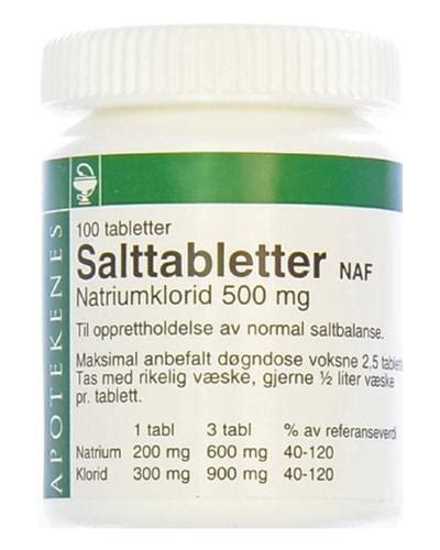 Natriumklorid tabletter 500 mg